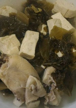 Foto resep Kuah Sayur Asin dengan Ayam dan Tahu