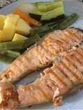 Salmón a la plancha con verduras