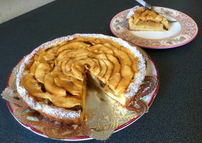 Crostata di mele e uvetta ubriaca di Rum