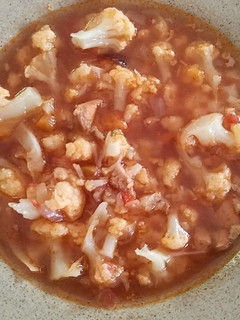 Una foto de Sopa de coliflores