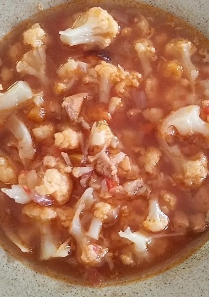 Una foto de Sopa de coliflores