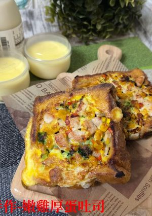 嫩雞厚蛋吐司 的食譜成品照片