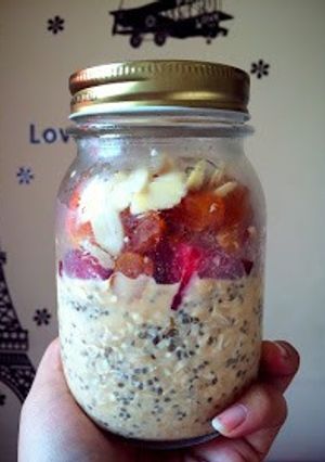 Foto resep Overnight Oatmeal Series: Prunus Festival