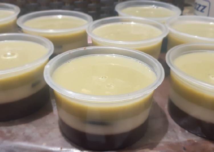 Choco vanila matcha pudding