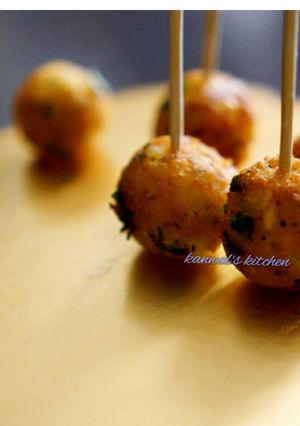 A picture of Parmesan cheese potato balls.