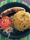 Arroz de pez bagre pez Colombiano