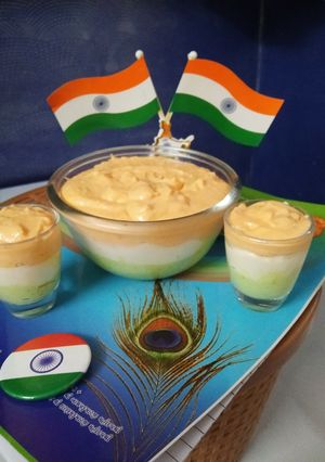 A picture of Tiranga Shrikhand.