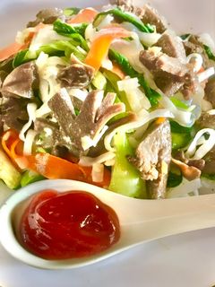 Hình của món Phở xào lòng vịt.