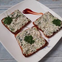 A picture of Chilled cucumber coriander toast.