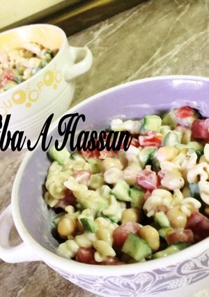 صورة لوصفة مقبلات المعكرونه بالحمص