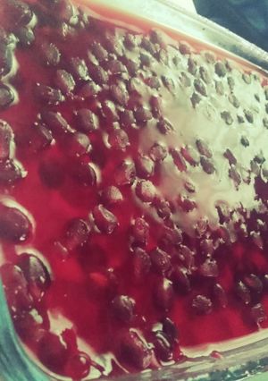 صورة لوصفة طبقات الجلي والبسكوت مع الرمان الجديدة 😍🍒
