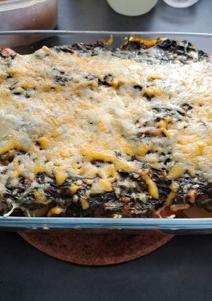 Une photo de Gratin épinard tomate