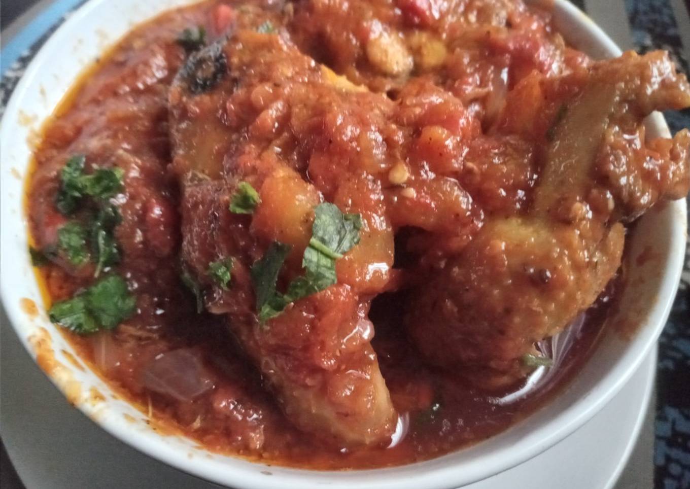 Roasted Tomatoes and Air fried chicken sauce