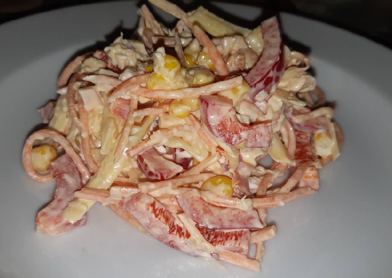 Салат С Копченым Мясом Фото Рецепт