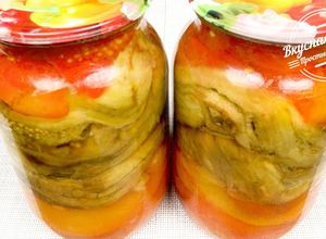 Фото Баклажаны с овощами на зиму. Салат, гарнир, закуска | Eggplant with vegetables for the winter.