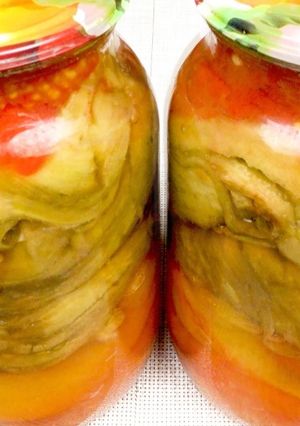 Фото Баклажаны с овощами на зиму. Салат, гарнир, закуска | Eggplant with vegetables for the winter.