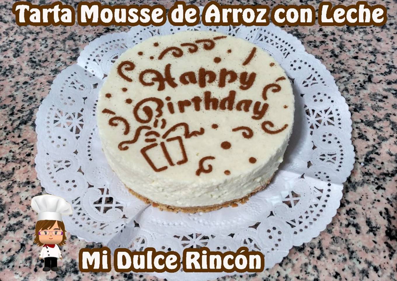 Tarta mousse de arroz con leche