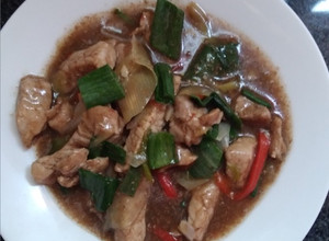 Una foto de Carne Mongoliana
