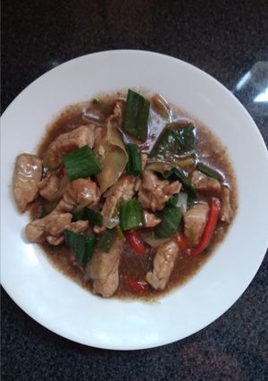 Una foto de Carne Mongoliana