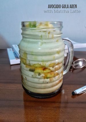 Foto resep Avocado Gula Aren with Matcha Latte