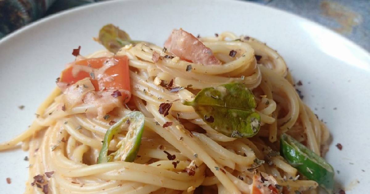 Resipi 🍝Spaghetti Tomyam Carbonara🍝 oleh mamy_kitchen89 Cookpad