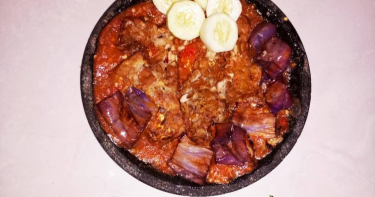 Resep Tempe Penyet Terong  Sambal Terasi️ Favorit Bunda