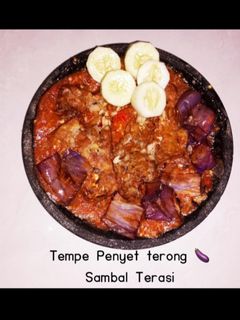 Foto resep Tempe Penyet Terong 🍆 Sambal Terasi🌶️
