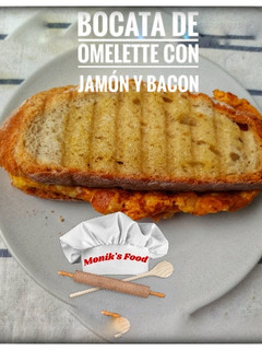 Una foto de Bocata de Omelette con jamón y bacon 🥓