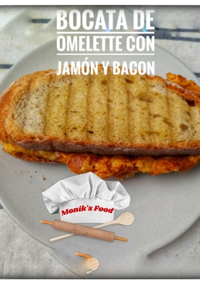 Una foto de Bocata de Omelette con jamón y bacon 🥓