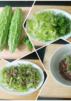 Hình của món Khổ qua xào thịt bò.