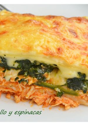 Foto principal de Lasaña de pollo y espinacas. (Thermomix)