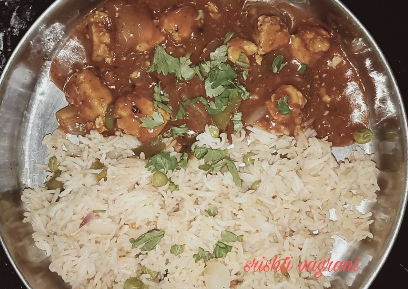 Paneer chilli and Fried rice