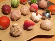 A picture of sushi rice ball