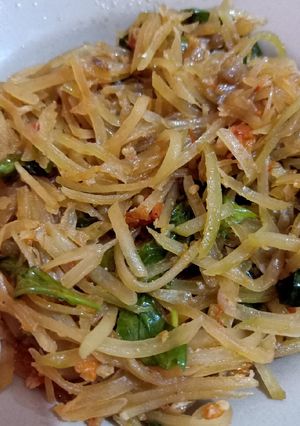 Foto resep Tumis pepaya muda + daun melinjo