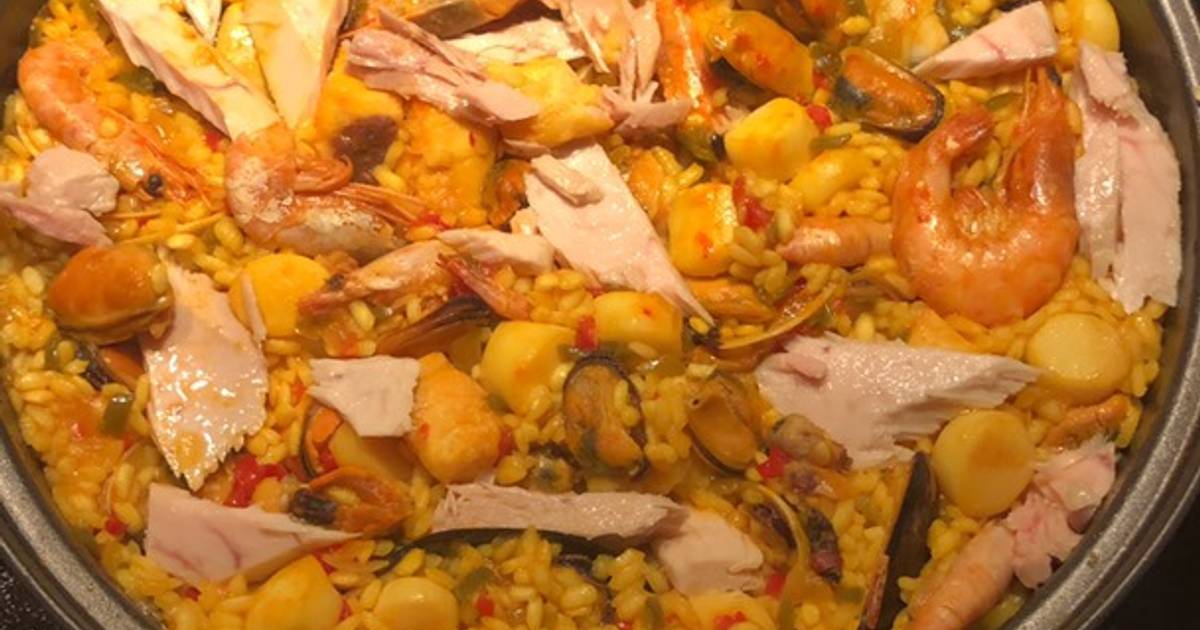 Paella fácil de marisco!!! Receta de Sara Cookpad