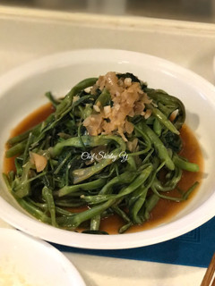 家常蝦醬炒通菜 的食譜成品照片