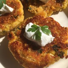 A picture of Cheesy Corn Arepas.