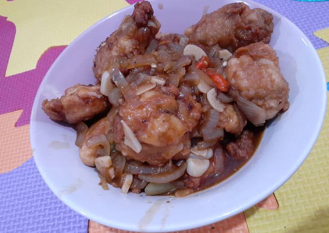 Ayam goreng tepung saus teriyaki