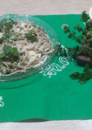 Una foto de Pasta con Pesto de Menta y Arvejas