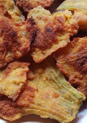 Una foto de Milanesa de Flor de zapallito