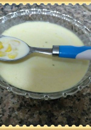 صورة لوصفة شوربة الذرة بالكريمه 🌽