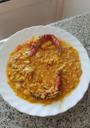 Una foto de Arroz caldoso de centollas