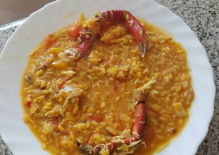 Arroz caldoso de centollas