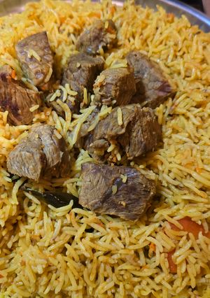 صورة لوصفة رز بسمتي باللحم