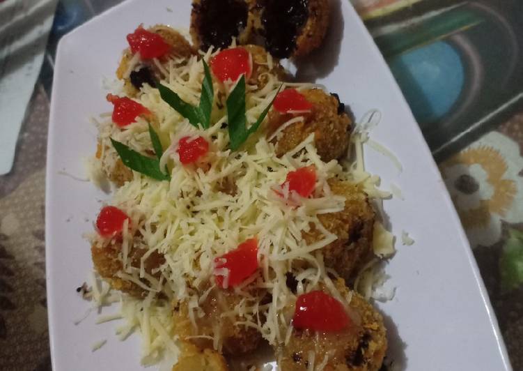 Bola-bola pisang coklat, lumer renyah