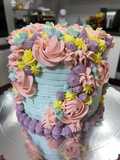 Torta alta de vainilla y buttercream de merengue italiano