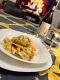 Ravioli di Gamberi e Burrata con Pesto di Pistacchi