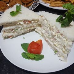 Chicken vegetable mayo sandwiches A picture of Chicken vegetable mayo sandwiches.