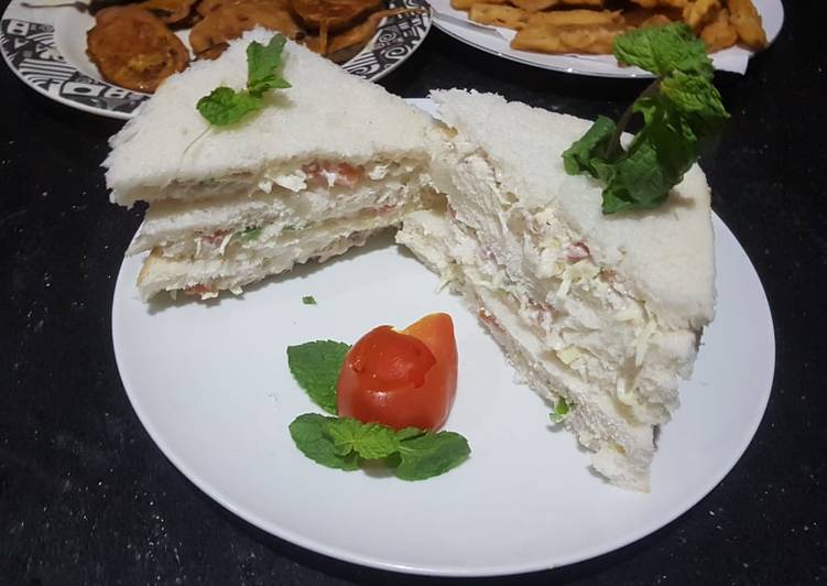 Recipe of Quick Chicken vegetable mayo sandwiches