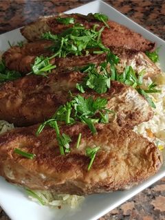 صورة لوصفة سمك سلمون مقلي